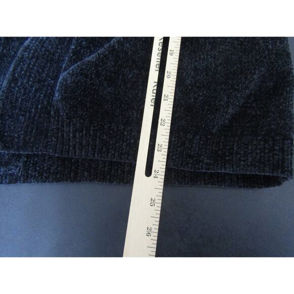 Lands'End Black Cardigan Sweater Women's Medium Coastal Minimalist Lagenlook - Picture 6 of 7